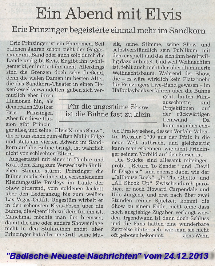 Eric Prinzinger im Theater "Sandkorn" in Karlsruhe